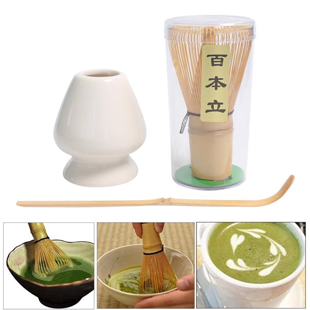 de es de Matcha Todo en un Soporte de de Cerámica de de Bambú para  Arrancador de C Un blanco Yotijar Soporte para batidor Matcha