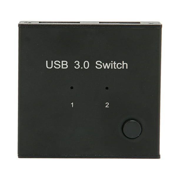 Conmutador USB, conmutador USB de aluminio, interruptor USB 3.0 para 2  computadoras compartiendo 4 dispositivos USB para teclado, ratón, impresora