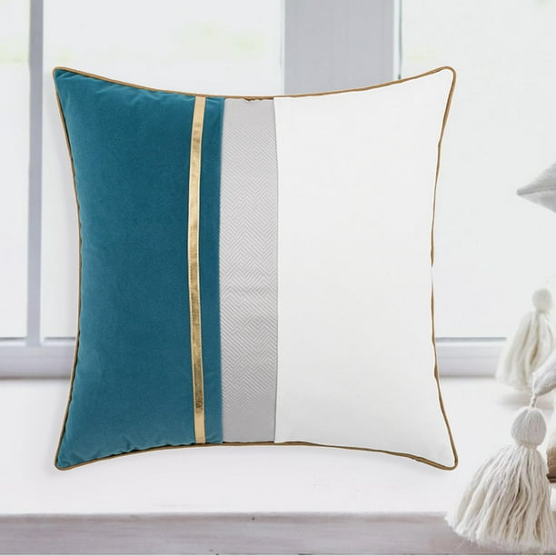Fundas de almohada decorativas color verde azulado para almohadas de sofá  de 18 x 18 pulgadas, funda de almohada turquesa para dormitorio, sofá y  sala
