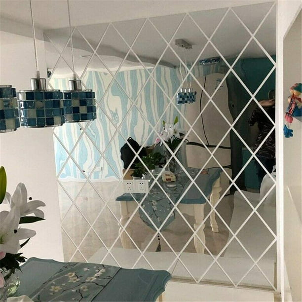 Ounissouiy 3 hojas de azulejos de espejo, decoración artesanal de escena  Simple, Mini espejos pequeños autoadhesivos plateados, pegatinas para  diseño Artesanía Ounissouiy HA059870-00