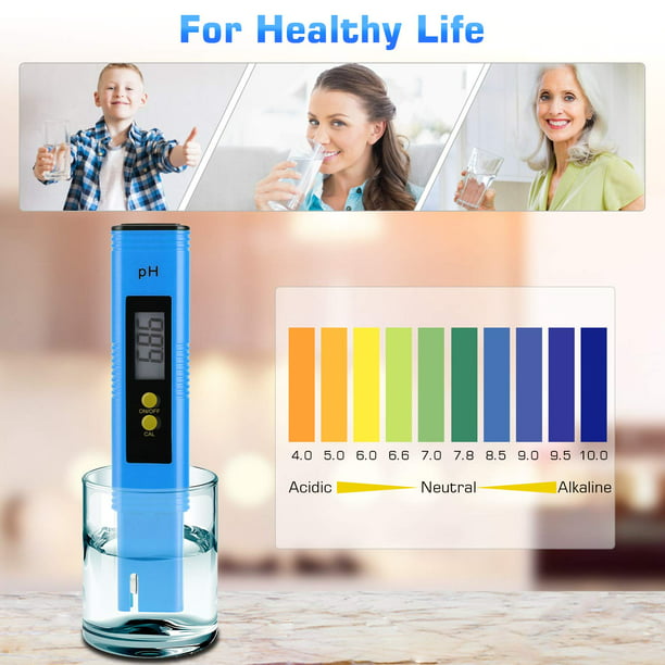 Medidor de pH para agua hidropónica, medidor digital de pH 0.01, tamaño de  bolsillo de alta precisión con rango de medición de 0-14 pH para beber en  el hogar, piscina y acuario (