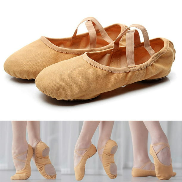 Zapatos De Gimnasia De Ballet Para Mujer, Zapatillas De Ballet De Suela  Blanda, Calzado De Bailarina De Lona Para Niños, Zapatos De Baile De  Práctica Para Niños De 8,05 €