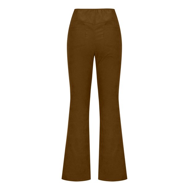 Pantalones de Pierna Ancha Para Mujer, Informales, Sólidos, Elegantes, de  Cintura Alta, Pantalones Acampanados, Pantalones Con Cremallera Odeerbi