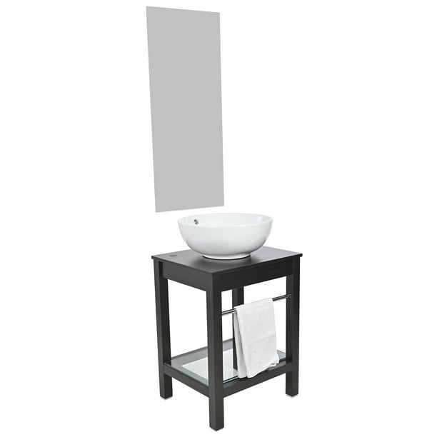  YOURLITE Mueble de baño de 28 pulgadas con espejo Moderno Lavabo  montado en la pared con un solo orificio para grifo : Herramientas y  Mejoras del Hogar