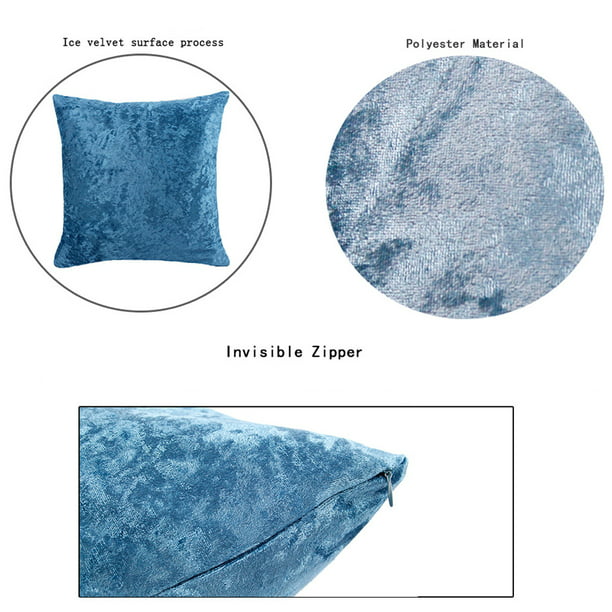 Funda de cojín textura con cremallera invisible 60x60 cm azul ARIEL