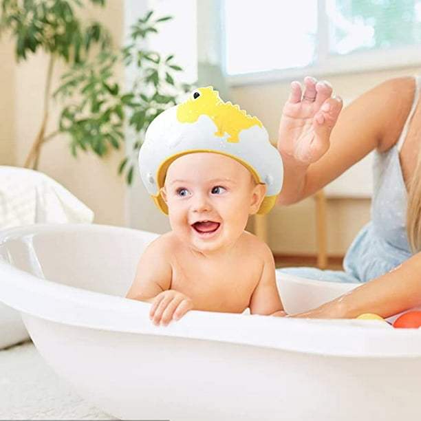 Visera Gorro Para Baño Bañar Bebe Protector Oídos O Corte De Pelo  (Amarillo) : : Bebé