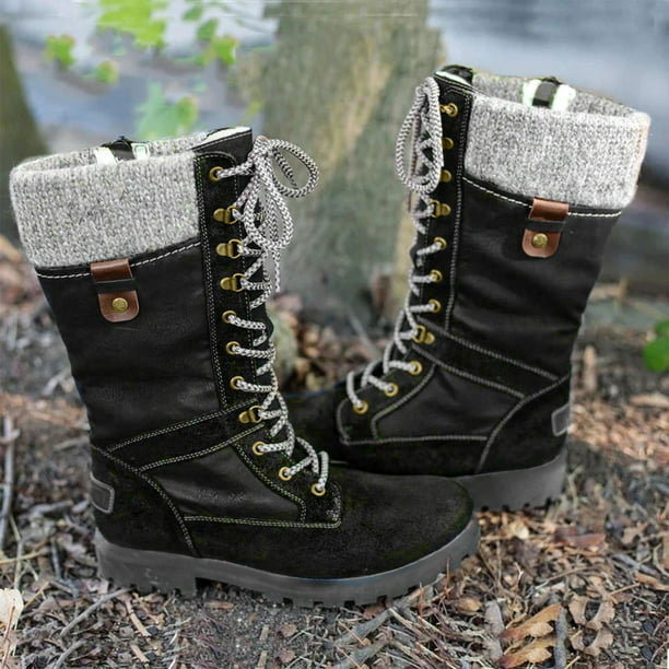 Zapatos con cordones y cremallera lateral a la moda botas de ante impermeables de Wmkox8yii shkj802 | Walmart en línea