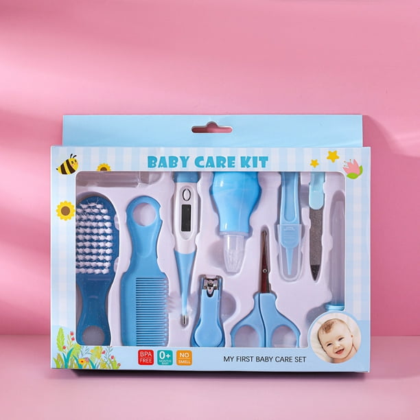 Kit de cuidado del bebé, kit de aseo para bebés, artículos esenciales 10 en  1 para recién nacidos, cortaúñas para bebés, cepillo para bebés, peine