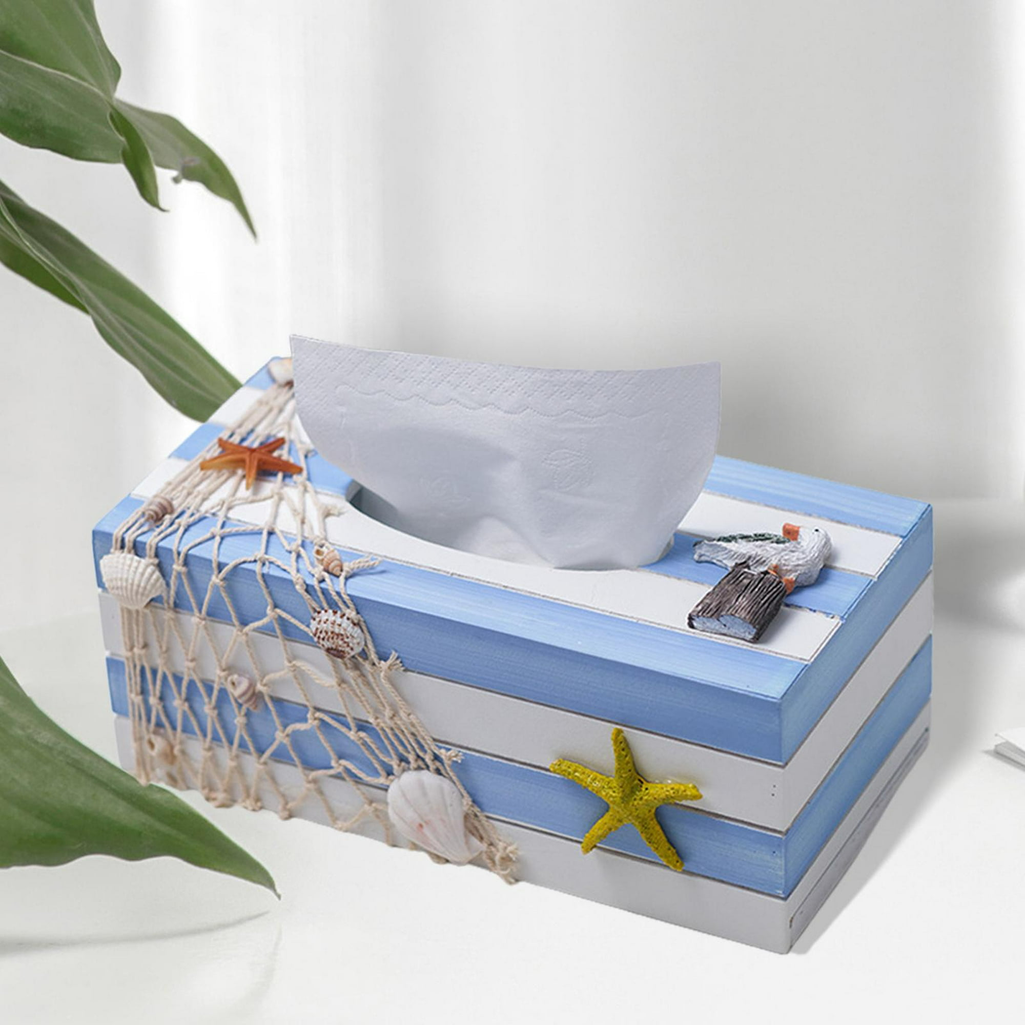 Caja de pañuelos de cuerda de papel, caja de pañuelos decorativa