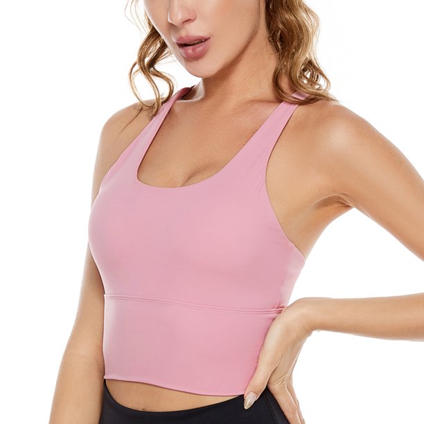 Sujetadores Deportivos con Tiras para Mujer Tops de Yoga Acolchados con  Espalda Cruzada nine bull M