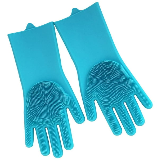 Comprar 1 par de guantes de limpieza de silicona, guantes de limpieza para  lavavajillas, esponja para lavar platos, guantes de goma, Herramientas de  limpieza