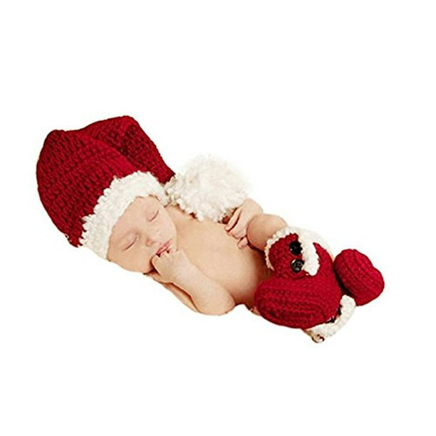 Navidad bebé recién nacido accesorios para sesión de fotos trajes ropa de  ganchillo Santa claus sombrero rojo botas accesorios de fotografía Vedory  630572274280
