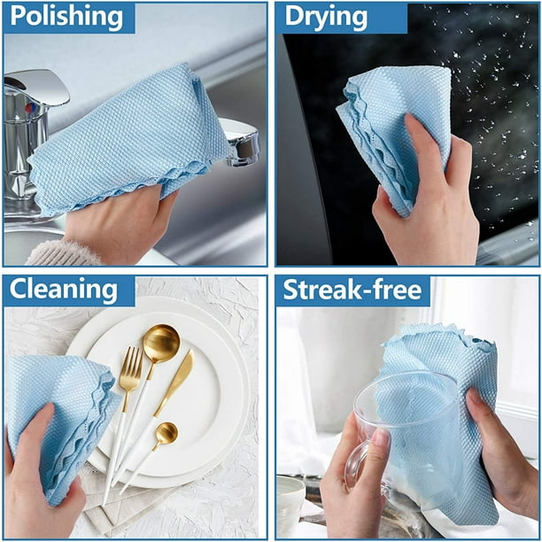 Paños de microfibra para cocina - Juego de toallas de paño de limpieza de  cocina, paños de limpieza de vidrio absorbentes para el hogar - Toallitas de  limpieza extra suaves para el