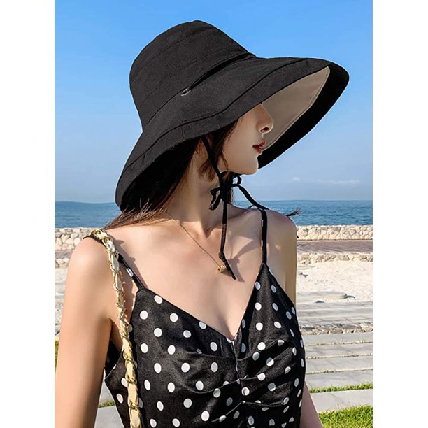 Sombrero de sol para mujer, plegable, reversible, con protección solar UV,  ala ancha, gorra de playa de verano Ofspeizc HMYH206-2