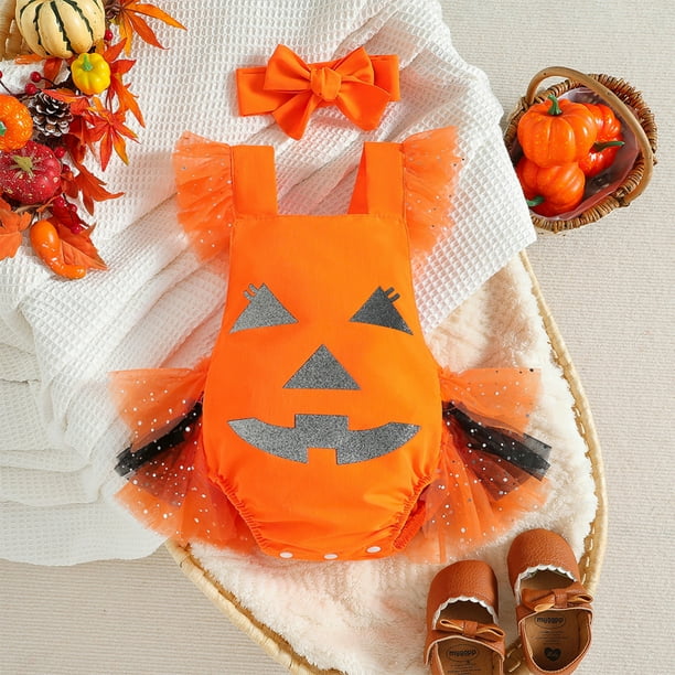 Disfraz Halloween Bebe Para Niño Y Niña Bebé Calabaza Body Monos 2