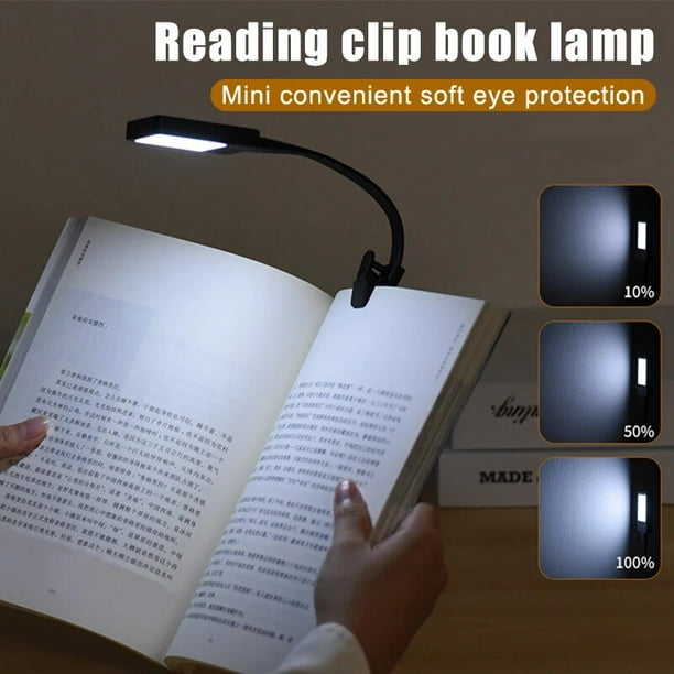 Luz LED Flexible para lectura de libros, luz nocturna con Clip para leer  libros electrónicos, junto