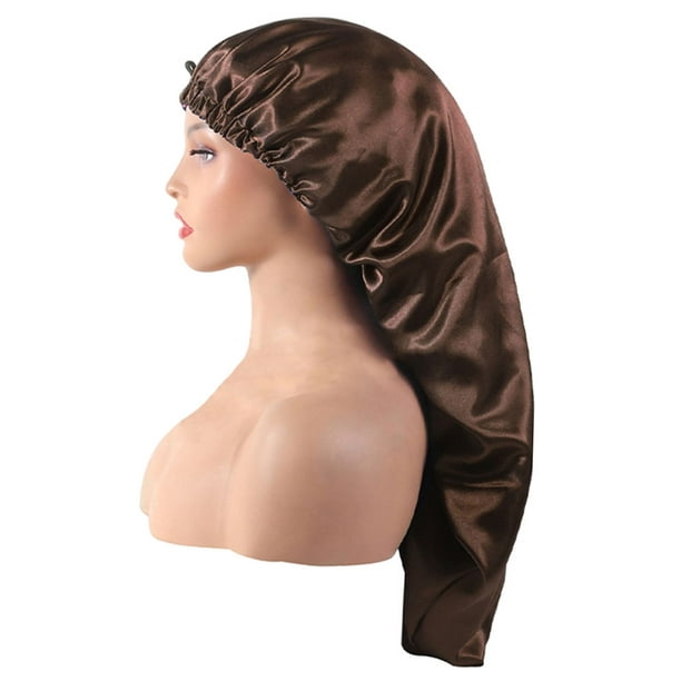 Sombrero de satén para dormir para mujer, gorro de ducha de seda elástica,  gorro de ducha para el cabello, cubierta para la cabeza de baño, gorra de
