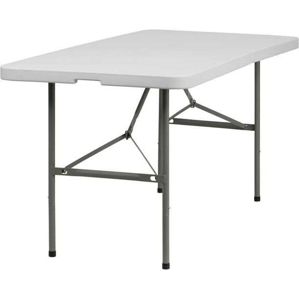  Paquete de 10 mesas plegables de plástico blanco granito de 5  pies x 30 pulgadas, mesa plegable de 5 pies, mesa plegable blanca de 5  pies, mesa plegable de 5 pies
