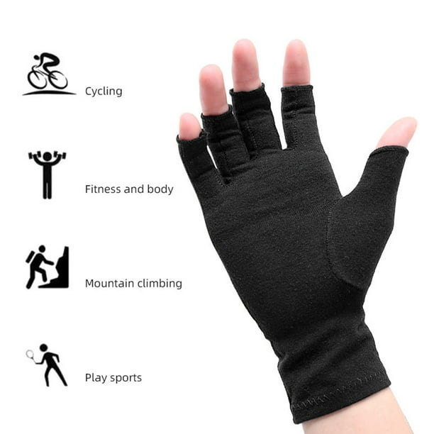 1 par de guantes de terapia para artritis, guantes de compresión para  terapia de medio dedo