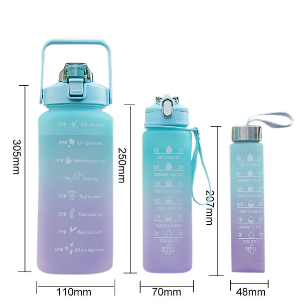 Botella de agua deportiva de 1 litro, botella de agua deportiva portátil  esmerilada, cubierta de rebote con cuerda adhesiva, para mujeres, hombres