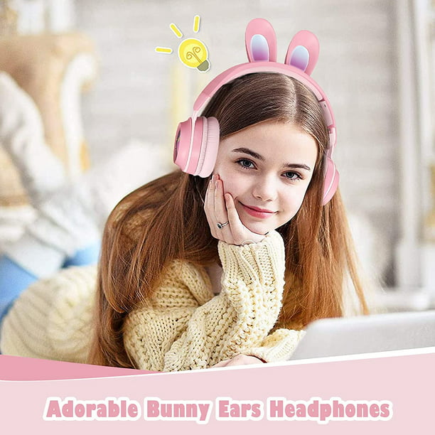 Auriculares Bluetooth 5.0 para niños con orejas de conejo Auriculares  inalámbricos estéreo portátile Zhivalor HMKY128