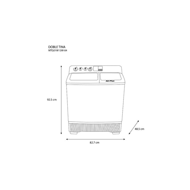 Lavadora Midea Doble Tina 11 Kg Blanca