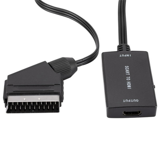 Convertidor de euroconector a , caja adaptadora de euroconector a Video  Audio Adaptador de euroconector 1080p Compatible con PAL / NTSC Yotijar  Convertidor SCART a HDMI