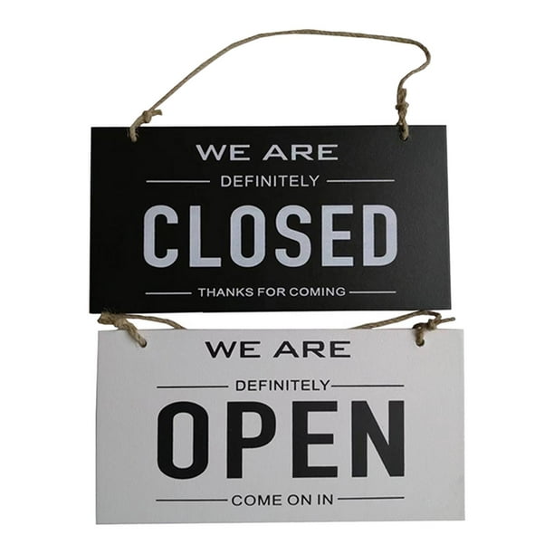 Letrero de madera abierto y cerrado de 12 x 6 pulgadas – Letrero rústico de  madera abierto y cerrado para negocios – Cartel de apertura de negocios