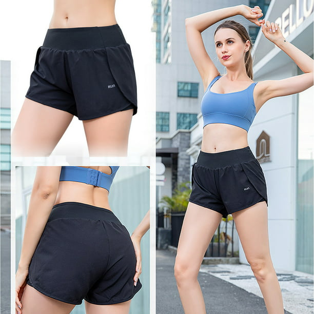 2 en 1 short deportivo Shorts Deportivos 2 en 1 Pantalones de Yoga de  Fitness con Forro Elástico con Cordón para Mujer para Viajar, Hacer  Ejercicio, Caminar Pantalones de Reji(Size:L,Color:Style2) : 