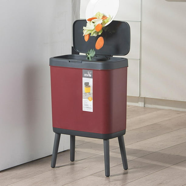 Cubo de basura inteligente para el hogar, bote de basura rojo con tapa,  desodorante para baño, dormitorio, sala de estar, bote de basura agrietado  – Los mejores productos en la tienda online
