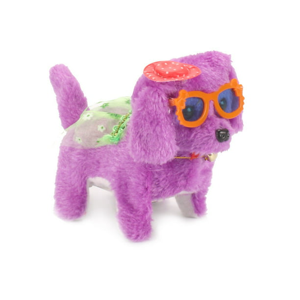1 perro de juguete para caminar, cantando, caminando, perro interactivo  electrónico de felpa para niños, niñas y niños, perros de animales de  cachorro de peluche realistas, regalo de juguete púrpura Rojo Verde