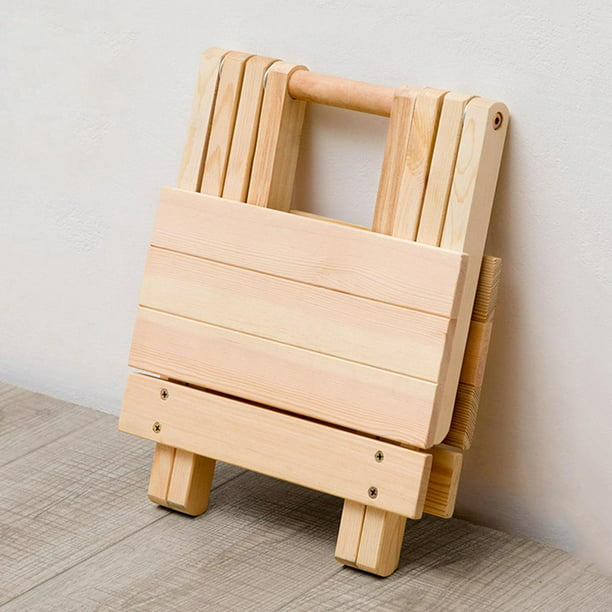 [Colección PJ] Taburete plegable de madera natural, taburete de madera  ligera, taburete y sillas para exteriores, taburete plegable pequeño,  taburete