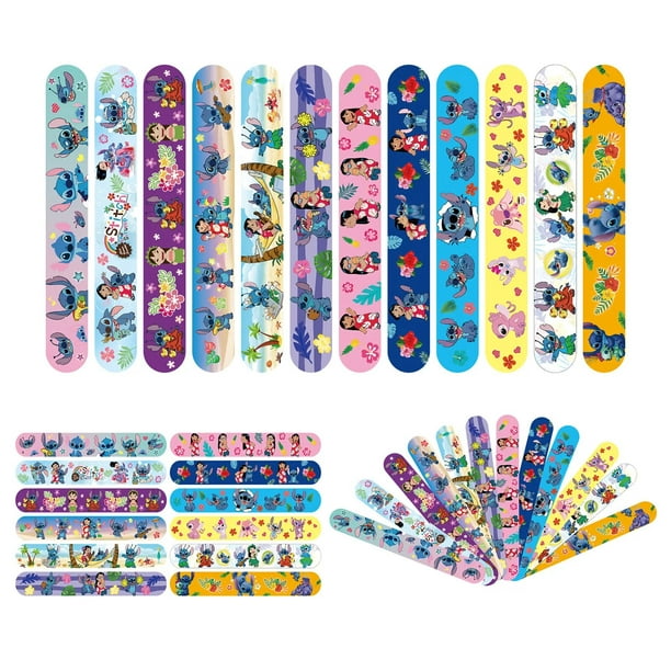 Disney-Pulseras Slap coloridas de Lilo & Stitch para niños y niñas, 12  piezas, decoración de fiesta de cumpleaños, Juguetes Divertidos, pulseras a  granel, regalos de fiesta