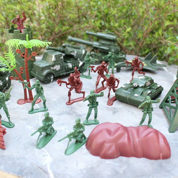 Set de 500 soldados de juguete de plástico para estrategia, con accesorios  para escenas y base de mesa de arena de 4cm Methold WJ3131-00