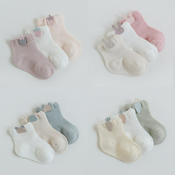 Calentitos calcetines de algodón para recién nacido con lazo de purpurina  talla 0/4 meses 000