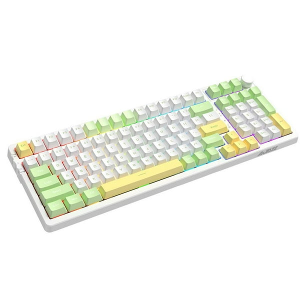 Teclado ergonómico K61 para juegos, ordenador portátil, oficina, 62 teclas,  teclado con cable RGB Universal Accesorios Electrónicos