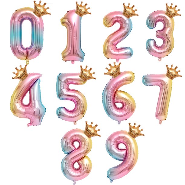 Globos inflables de Mylar con números grandes del 0 al 9 (oro rosa)