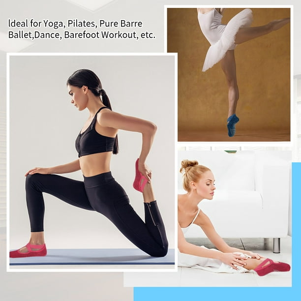 Calcetines de Yoga antideslizantes para mujer, medias de algodón de  vendaje, Ideal para Pilates, Ballet, baile