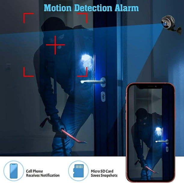 Mini cámara espía WiFi inalámbrica Cámara de niñera oculta Monitor de bebé  1080P HD Grabadora de video de seguridad para el hogar interior