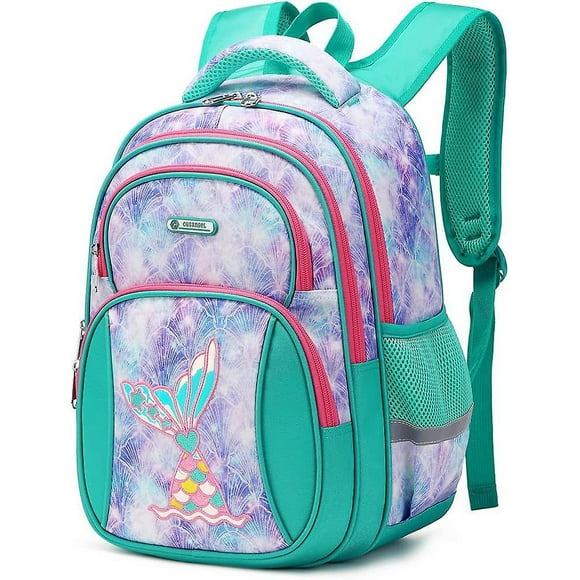mochila escolar mochila primaria preescolar linda y duradera con múltiples compartimentos para niñassirena verde yongsheng 8390611587611