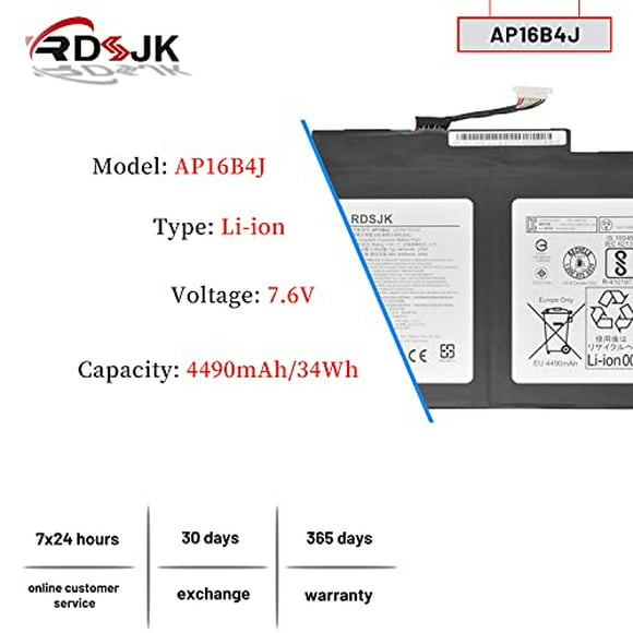 ap16b4j 2icp478104 batería para acer aspire switch alpha 12 sa5271 rdsj