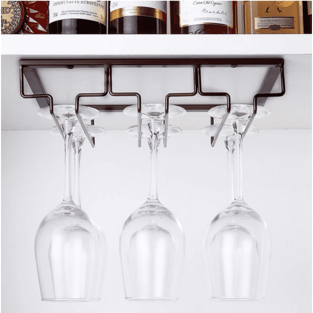 Soporte para copas de vino montado en la pared, colgador de metal para  copas de vino de 24/31/39 pulgadas, estante de exhibición de almacenamiento  de