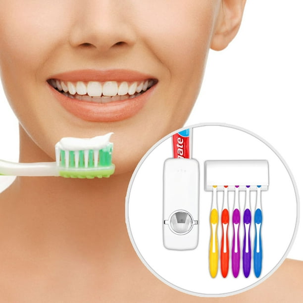 Dispensador de pasta de dientes, exprimidor de pasta de dientes eléctrico  automático con sensor montado en la pared para baño (blanco)