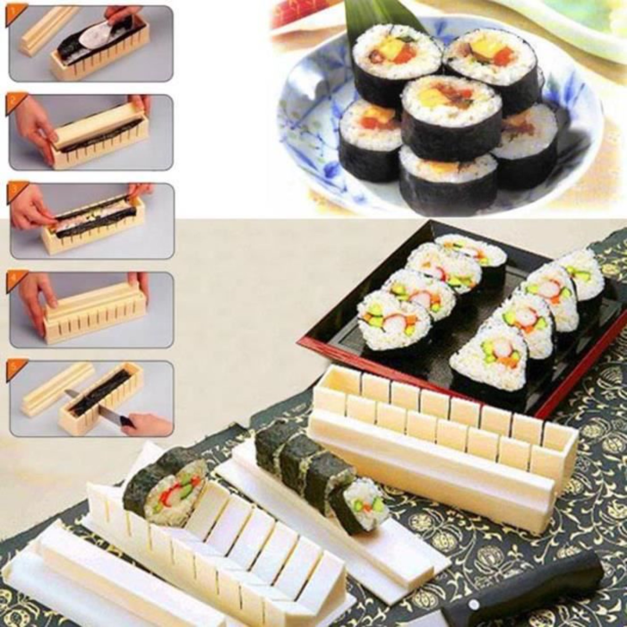 Nuevas herramientas de cocina de bricolaje Kit de sushi Inicio Cocina  saludable Sushi Roll Maker Kit oso de fresa Electrónica