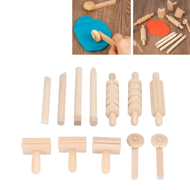 Herramientas de plastilina para masa de madera, herramientas de modelado de  arcilla y masa, juego de rodillos para artes y manualidades, juego de