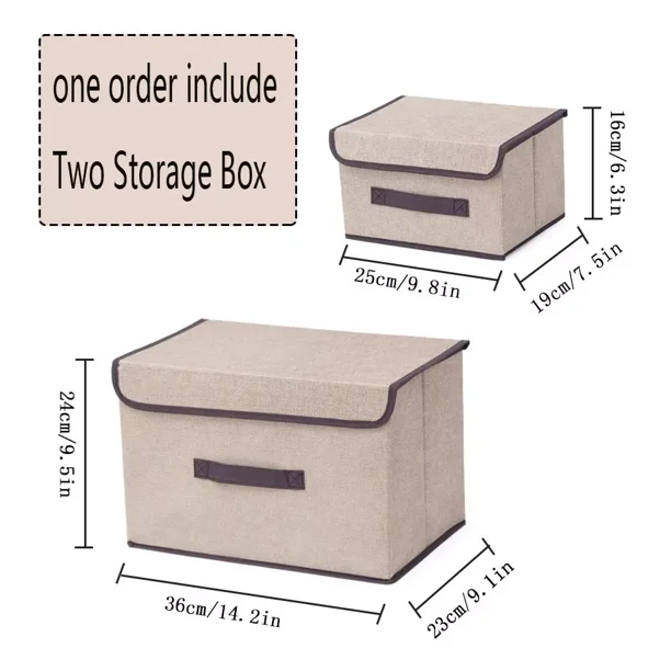 BeigeSwan Juego de 4 contenedores plegables de tela de lino con tapa, cajas  organizadoras plegables, cubos – 10 x 10 x 10 pulgadas (morado)
