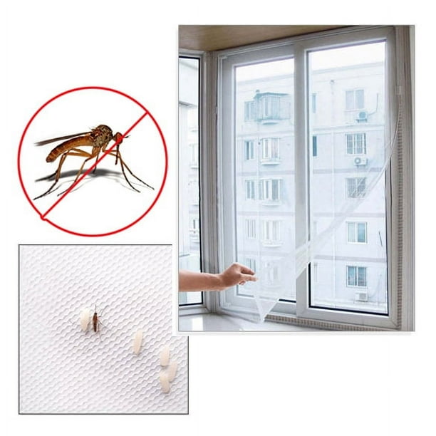Mosquitera para ventanas 65 x 65 cm Cortinas Mosquitera Ventana Instalar  Sin Taladrar para Prevenir Mosquitos y Insectos Anti-Mosquito, Negro