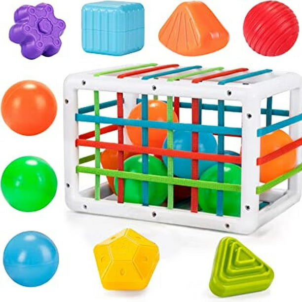 Juguetes Montessori para niños de 1 año, juguetes para bebés de 12 a 18  meses, juguetes clasificadores de formas con bloques sensoriales, juguetes