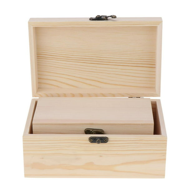 DOITOOL Caja de candado Caja de exhibición de joyería de madera vitrina de  joyería de almacenamiento de artículos diversos de madera cesta de