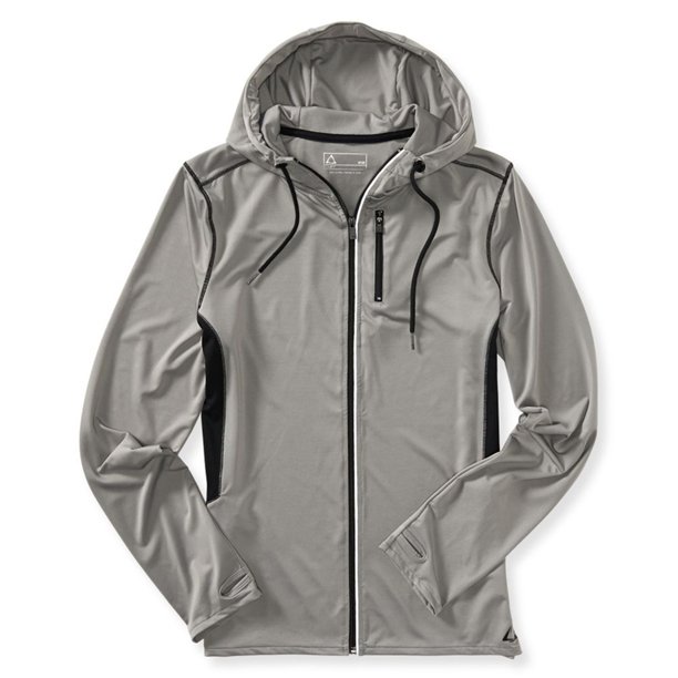 Aeropostale - Chaqueta deportiva con capucha para hombre, gris, XXL  Aeropostale Chaqueta deportiva